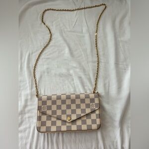 Louis Vuitton Felicie Pochette Crossbody Bag with Gold Chain